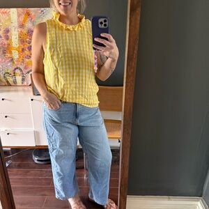 Yellow Jcrew Plaid Top